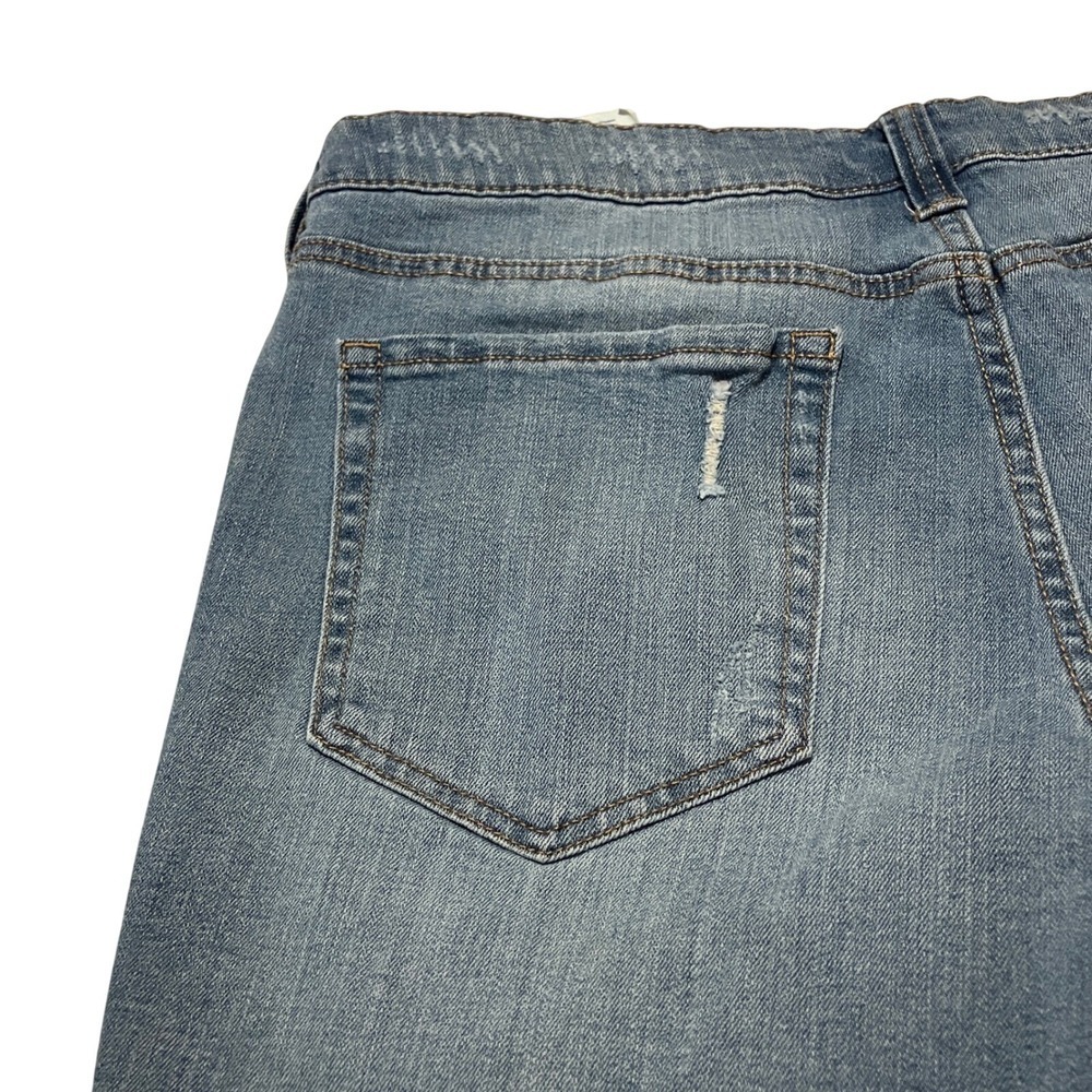 Seven 7 Womens Denim Weekend Shorts Frayed Hem Distressed Light Blue Size 16 - Picture 6 of 6